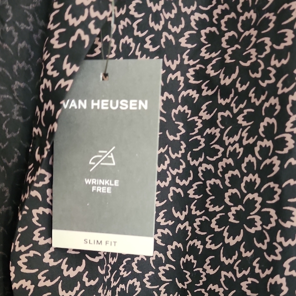 Van Heusen Black and Brown Patterned Button Down Shirt - Picture 3 of 16